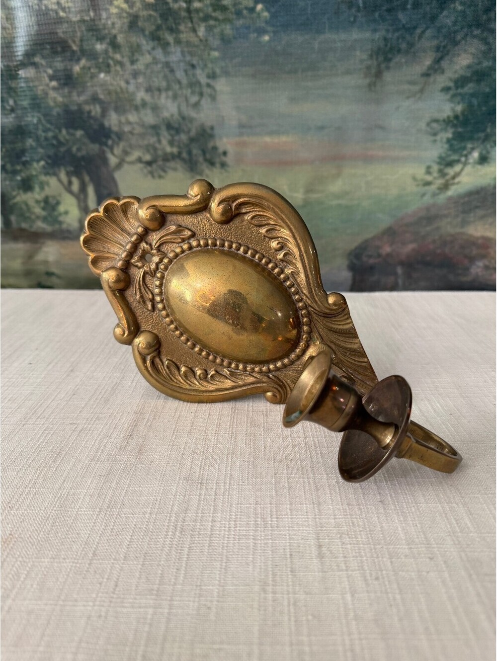 Vintage Brass Wall Candle Holder